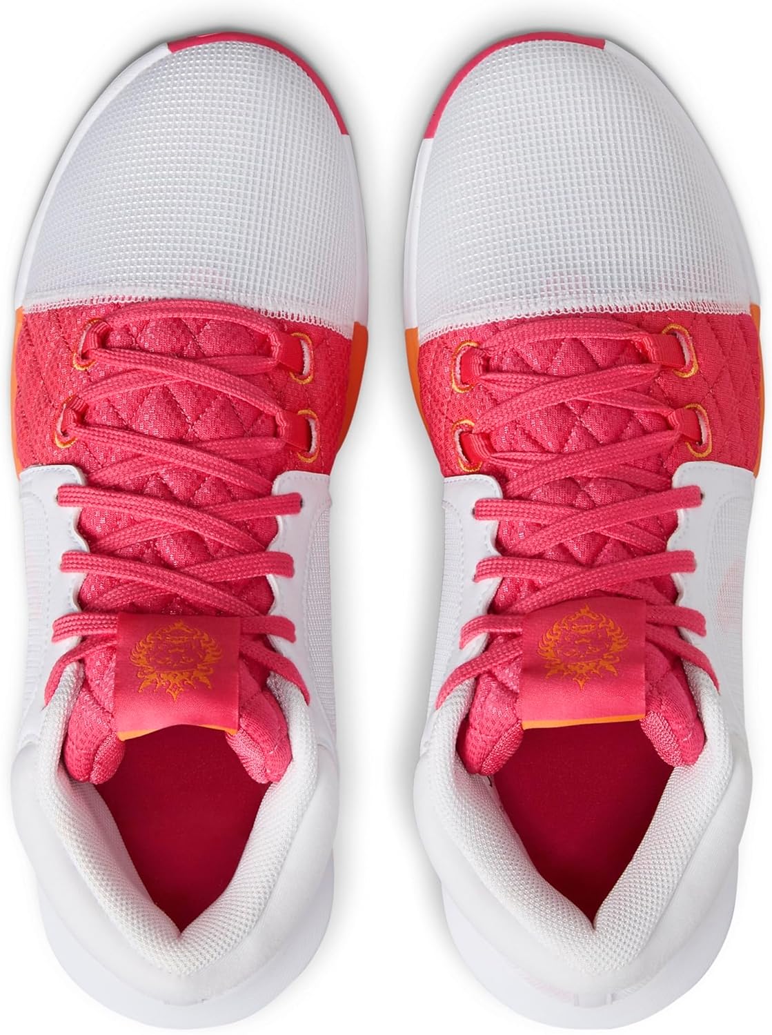 Nike Basketball Shoe, White/Bright Mandarin/Aster Pink